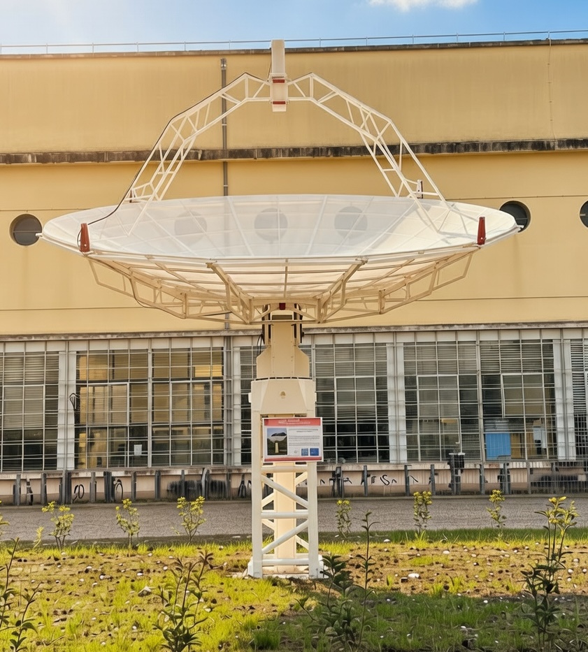 Radiotelescopo presente presso il Dipartimento di Fisica dell'Università di Pisa, rispetto al quale è stato indetto un bando per l'ideazione e la creazione del logo.